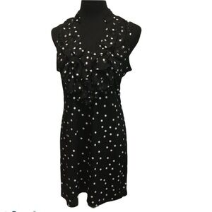 White House Black Market  polka dot ruffle dress Sz M